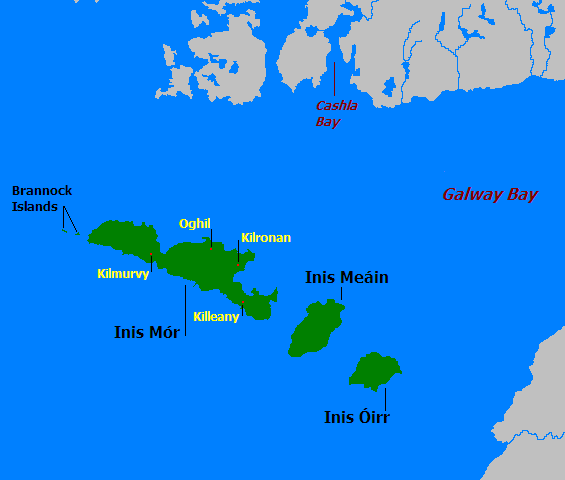 Острова Аран на карте