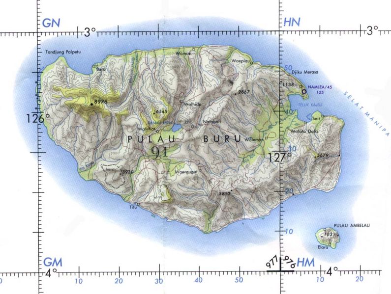 Остров Буру на карте мира