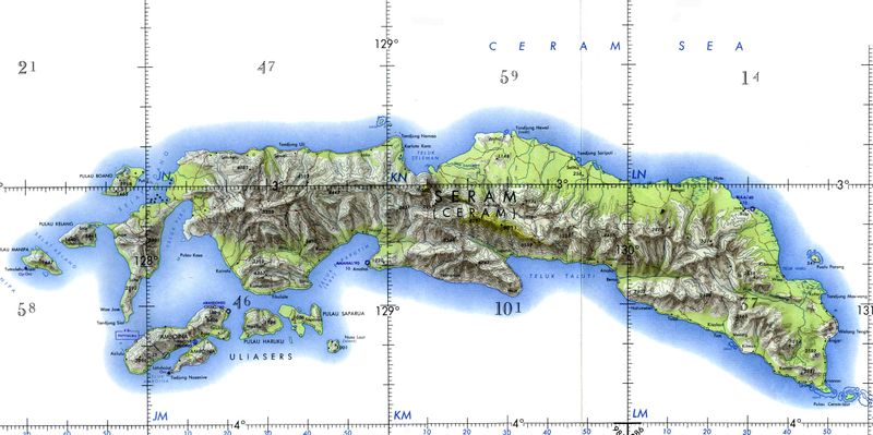 Остров Серам на карте мира