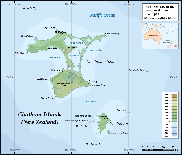 Остров Чатем на карте