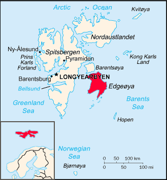 Остров Эдж на карте