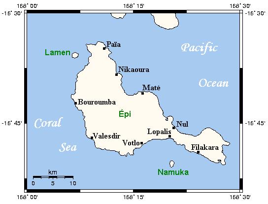 Карта острова Эпи