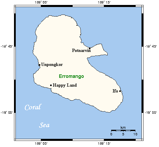 Карта острова Эроманга