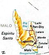 Карта острова Эспириту-Санто