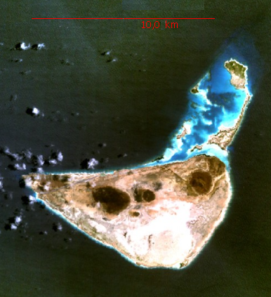 Остров Орчила со спутника