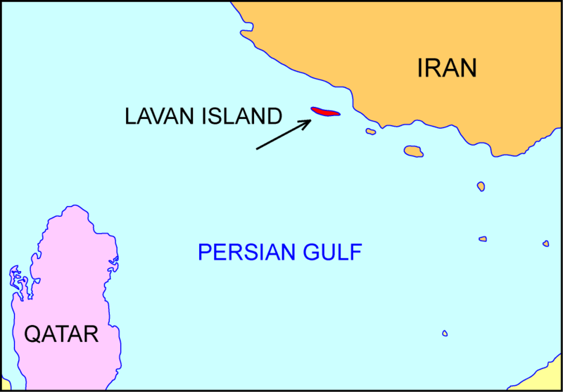 Остров Лаван на карте