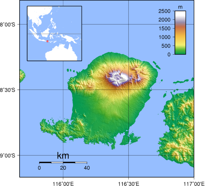 Остров Ломбок на карте мира