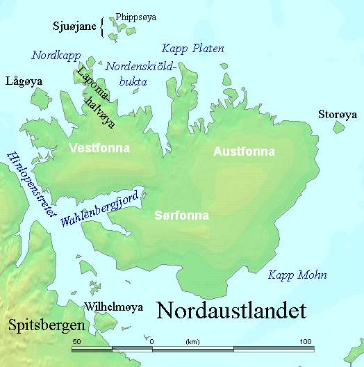 Карта Северо-Восточной Земли
