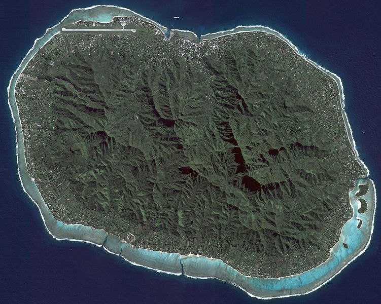 Остров Раротонга из космоса