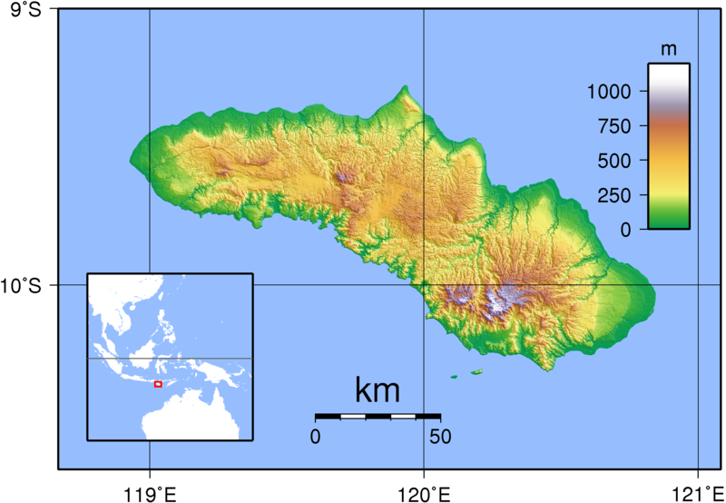 Остров Сумба на карте мира