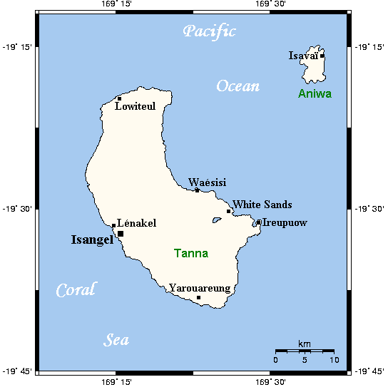Карта острова Танна