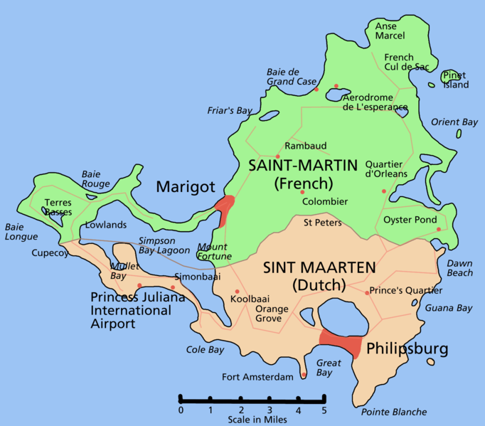 карта острова Святого Мартина
