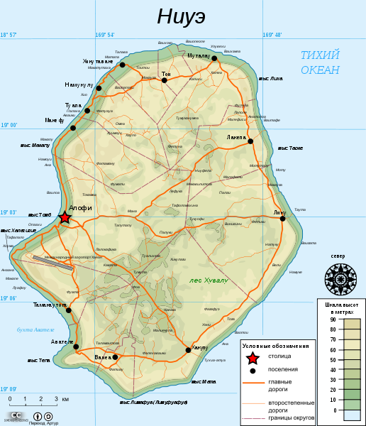 Карта острова Ниуэ