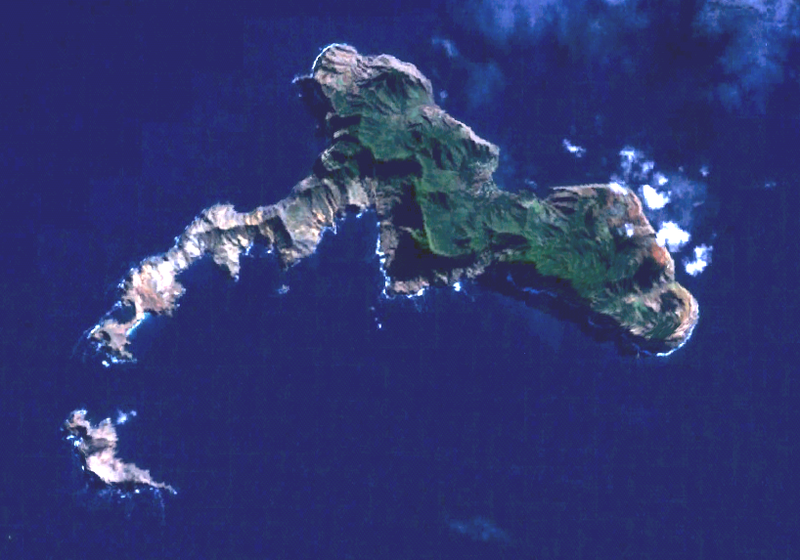 Снимок из космоса острова Санта-Клара
