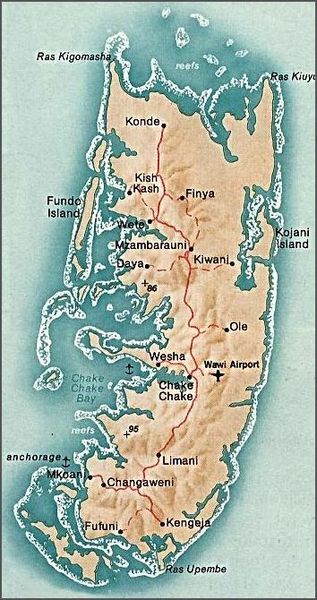 Карта острова Пемба
