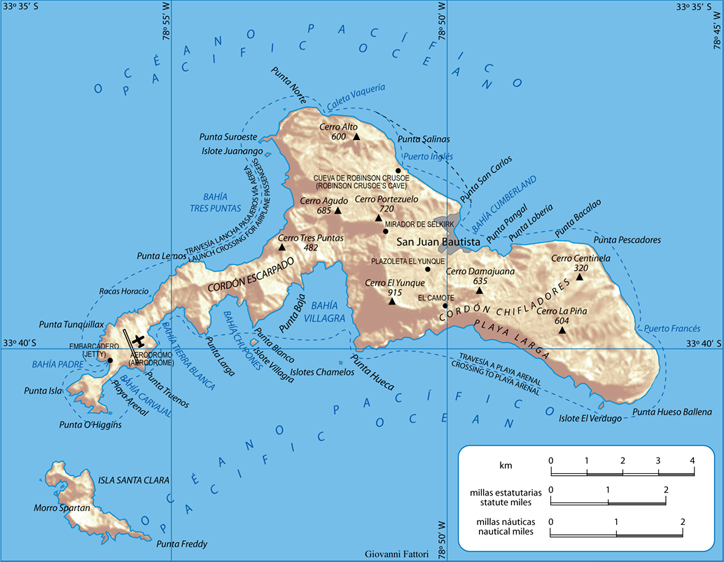 Остров Робинзона Крузо на карте мира