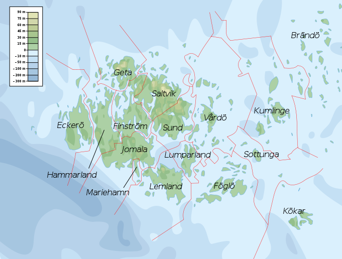 Топографическая карта Аландских островов
