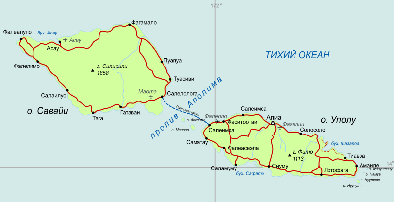Остров Уполу в южной части Тихого океана