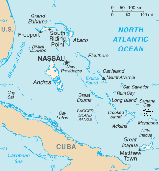 Остров Эльютера на карте