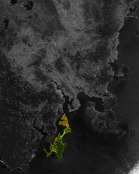 Космический снимок острова Бруни