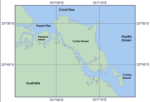 Остров Кёртис на карте
