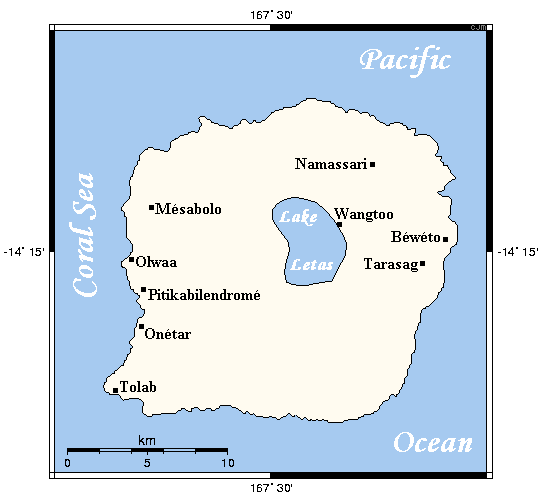 Карта острова Гауа