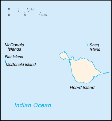 Карта островов Херд и Макдоналд
