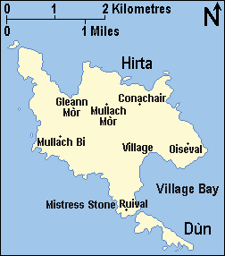 Острова Хирта и Дюн на карте