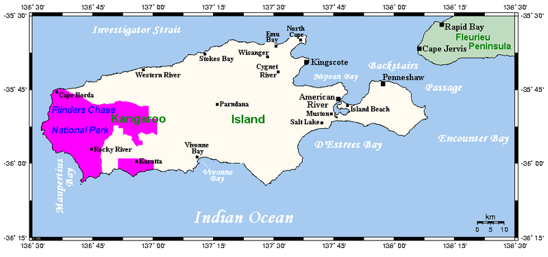 Карта острова Кенгуру