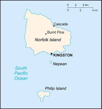 Карта острова Норфолк