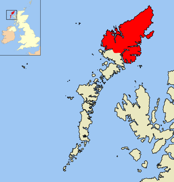 Остров Льюис на карте Британских островов