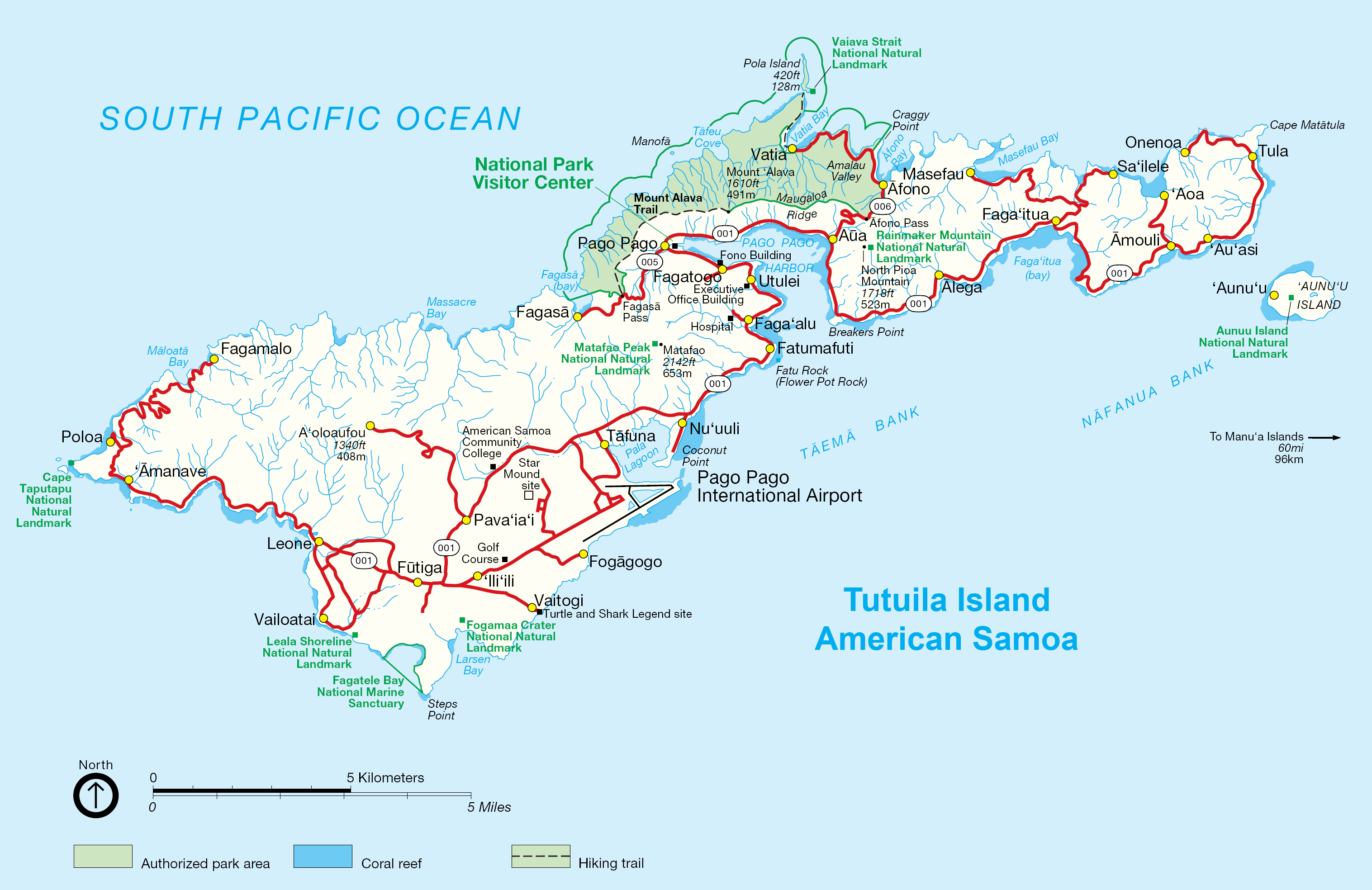 Карта острова Тутуила