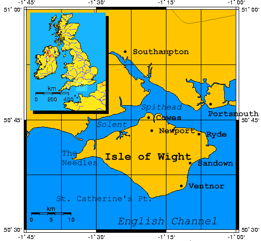 Остров Уайт на карте