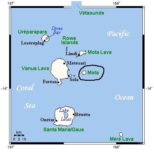 Остров Мота на карте