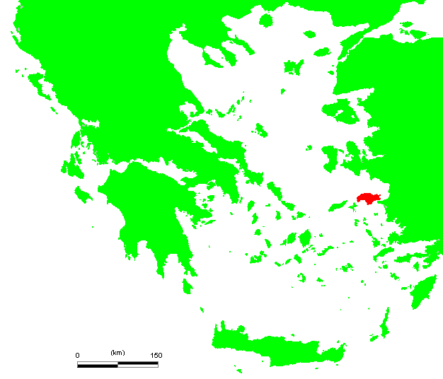 Остров Самос на карте Греции