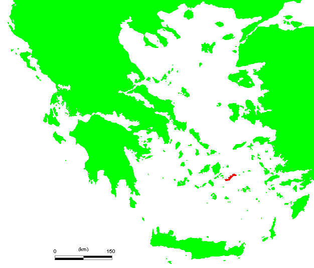 Остров Аморгос на карте Греции