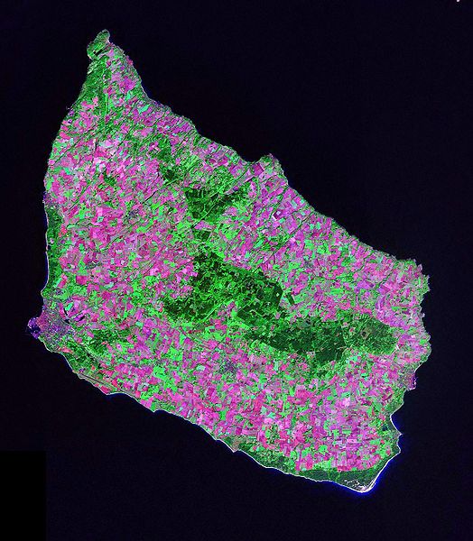Фото острова Борнхольм с космического спутника
