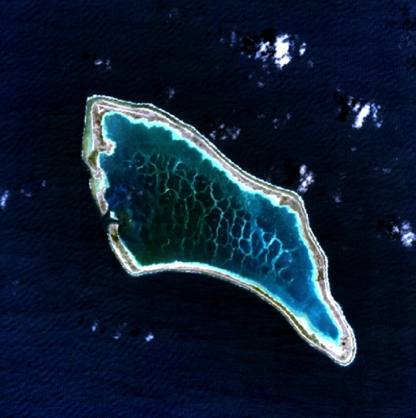 Снимок из космоса атолла Кантон