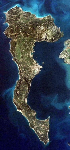 Вид на остров Корфу с МКС