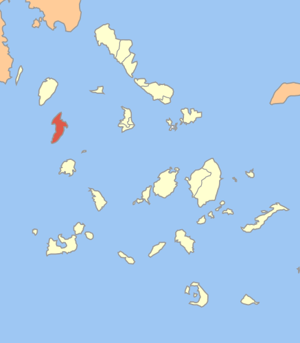 Остров Кифнос на карте Киклад