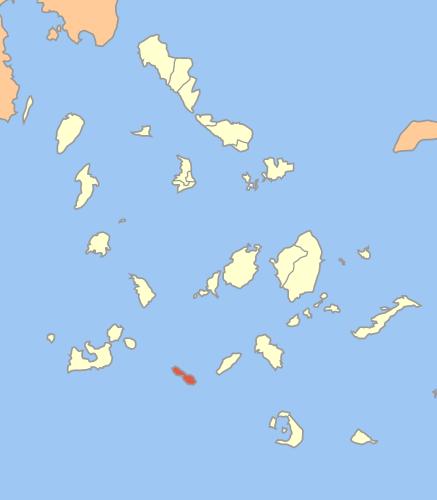 Остров Фолегандрос на карте Эгейского моря