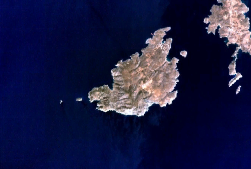 Вид со спутника на остров Ираклия
