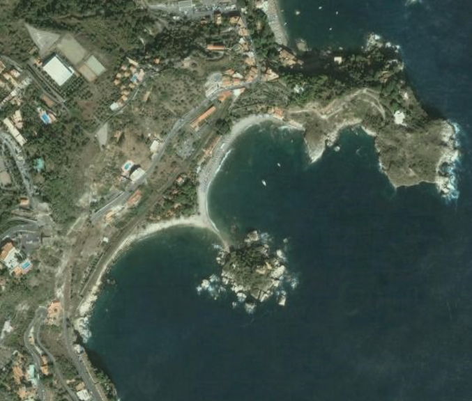 Вид острова Изола-Белла со спутника