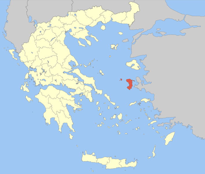 Остров Хиос на карте Эгейского моря
