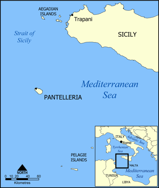Остров Пантеллерия на карте