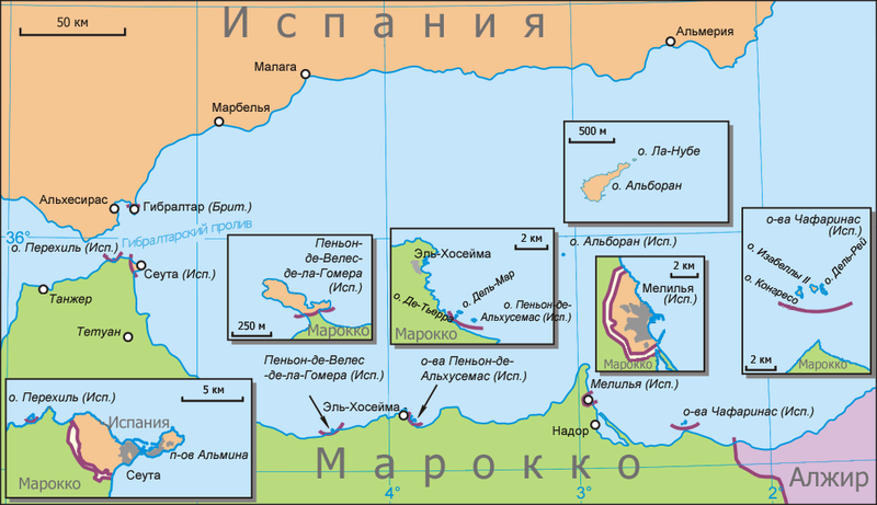 Острова Чафаринас на карте