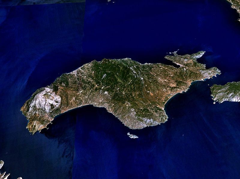 Спутниковой снимок острова Самос