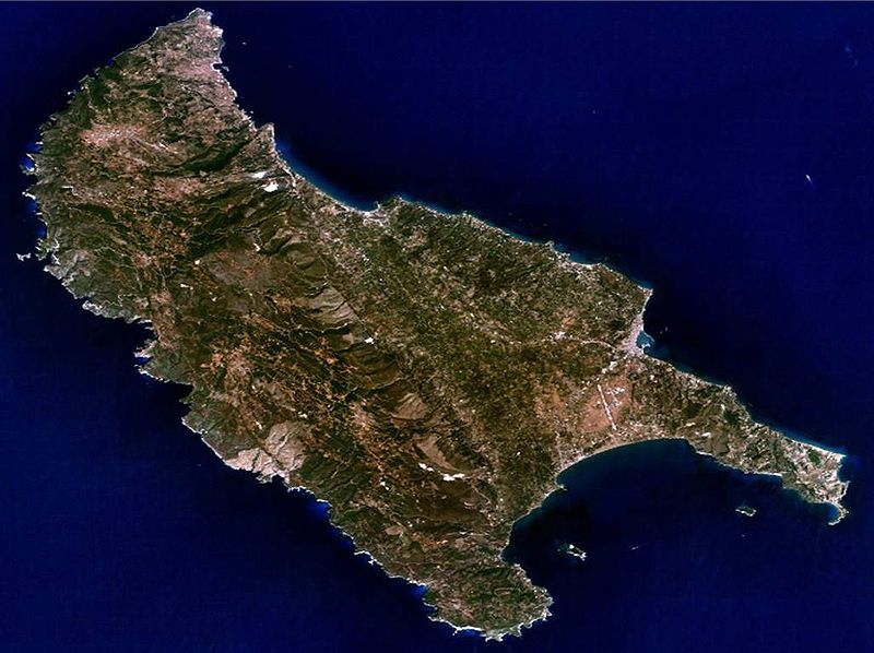 Спутниковый снимок острова Закинф
