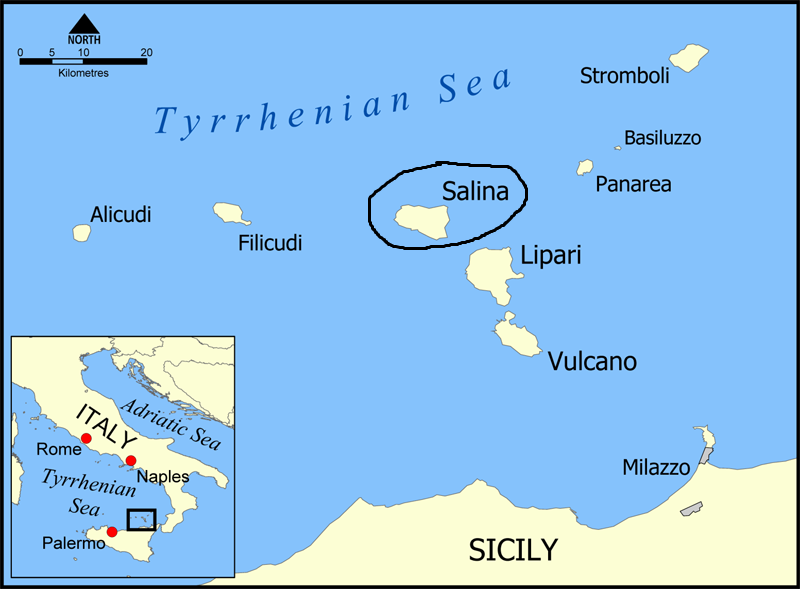 Остров Салина на карте