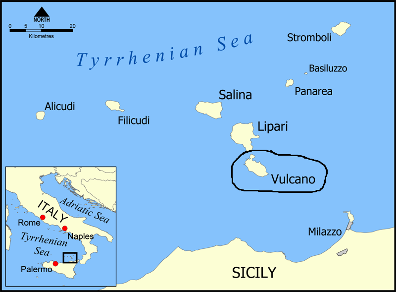 Остров Вулькано на карте